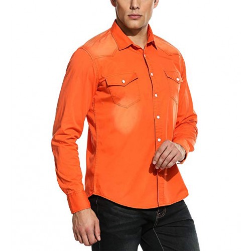 Mens Casual Contrast Long Sleeve Button Down Dress Shirts  Mens Casual Contrast Long Sleeve Button Down Dress Shirts