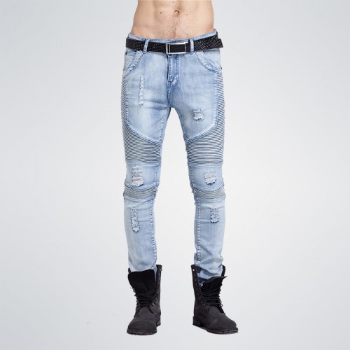 Hip-Hop Men Jeans Casual Denim Distressed Men's Slim Jeans Pants  Skinny Rock Ripped Jeans Hip-Hop Men Jeans Casual Denim Distressed Men's Slim Jeans Pants  Skinny Rock Ripped Jeans