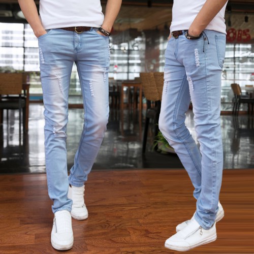 Spring and Summer New Men's Jeans Pant Korean Style Influx Sky Blue Casual Trousers Cool Stretch Man denim Pants  Spring and Summer New Men's Jeans Pant Korean Style Influx Sky Blue Casual Trousers Cool Stretch Man denim Pants