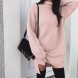 Autumn Winter Knitted Dress Women Turtleneck Long Sleeve Warm Sweater Dress Casual Solid Loose Mini Dresses  Autumn Winter Knitted Dress Women Turtleneck Long Sleeve Warm Sweater Dress Casual Solid Loose Mini Dresses