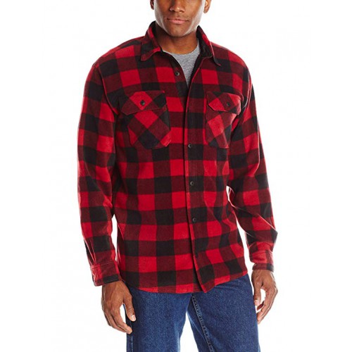 Men's Long Sleeve Plaid Fleece Shirt Men's Long Sleeve Plaid Fleece Shirt