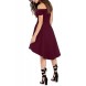 Womens Off The Shoulder Short Sleeve High Low Cocktail Skater Dress Womens Off The Shoulder Short Sleeve High Low Cocktail Skater Dress