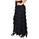 Women Waterfall 8 Tiered Boho Layered Maxi Skirt Women Waterfall 8 Tiered Boho Layered Maxi Skirt