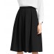 Women's High Waist Flared Skirt Pleated Midi Skirt with Pocket Women's High Waist Flared Skirt Pleated Midi Skirt with Pocket