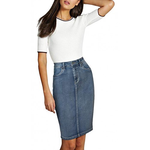 Womens Super Comfy Perfect Fit Stretch Denim Skirt Womens Super Comfy Perfect Fit Stretch Denim Skirt