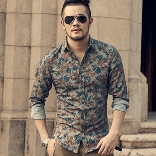 New Fashion Casual Men Shirt Long Sleeve Europe Style Slim Fit Shirt Men High Quality Cotton Floral Shirts Mens Clothes New Fashion Casual Men Shirt Long Sleeve Europe Style Slim Fit Shirt Men High Quality Cotton Floral Shirts Mens Clothes