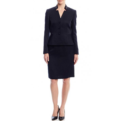 Embellished Lapel Skirt Suit Embellished Lapel Skirt Suit